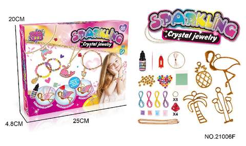 DIY gel metal frame jewelry set-flamingo series