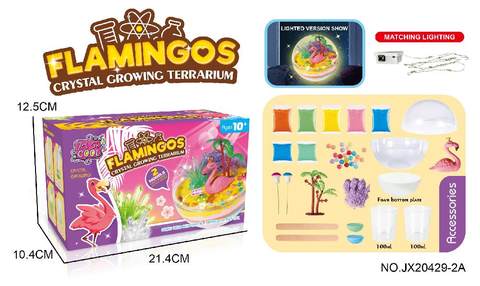 Flamingo-DIY Growth Crystal Decoration (with Night Light 3XAG13 Pack of Electricity)