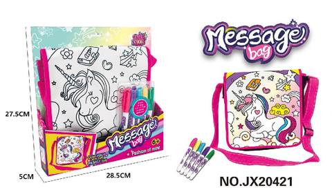 Unicorn-DIY painted watercolor backpack (5-color washable pen)