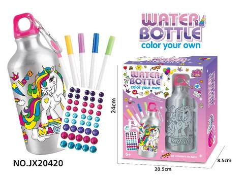 DIY unicorn graffiti water bottle (500ML 5 color pen)