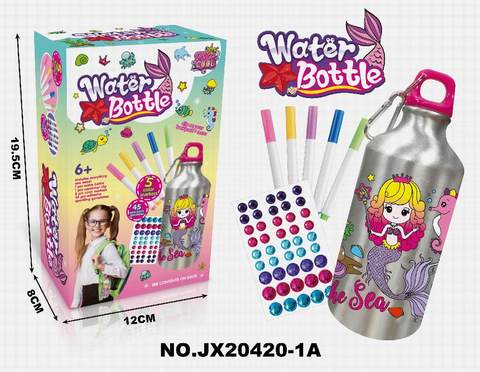 DIY Mermaid Doodle Water Bottle (500ML 5-Color Watercolor Pen)