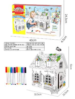 Creative Doodle-DIY three-dimensional assembled villa (12 watercolor pens)