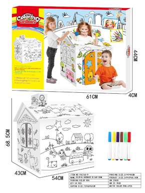 Creative Doodle-DIY Three-dimensional Assembled Baby House (6 watercolor pens)