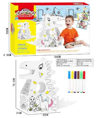 Creative Doodle-DIY three-dimensional assembled dinosaurs (wearable, 6 watercolor pens)