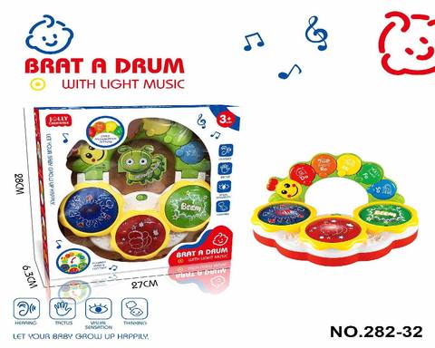 Puzzle caterpillar cartoon hand beat drum