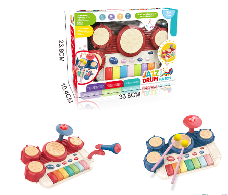 Hand-beating drum electronic organ with microphone