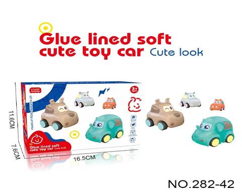 Cartoon sliding soft rubber car