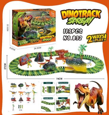 Electric Track Dinosaur with Light (113 PCS)