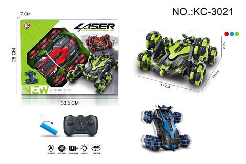 2.4G remote-controlled six-wheel drift stunt vehicle (red, green, blue)