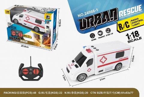 1:18 four-way light rescue remote control car (with button sound effect) with light