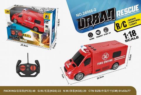 1:18 Four-way lighting fire-fighting remote control vehicle (with button sound effects)