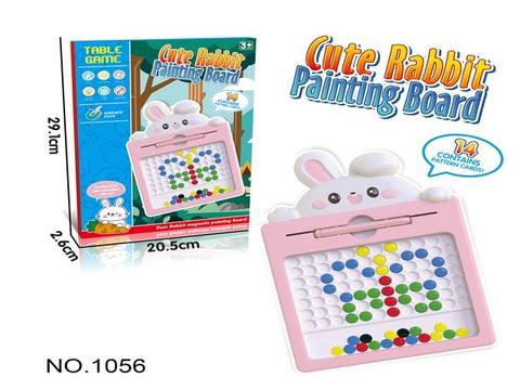 Children's family, magnetic pen movement, rabbit drawing board, parent-child interactive desktop exercise, pen holding games, learning board trumpet