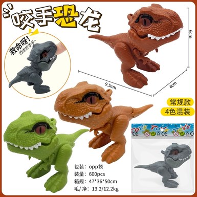 Cartoon finger-biting dinosaur