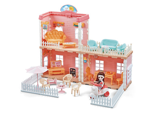 Princess Castle, Doll House, Children's Toys, Girls over Villa, DIY assembled blocks for Birthday present