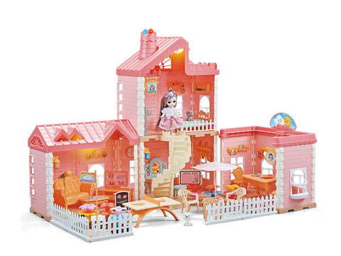 A little girl's doll house, princess, castle, villa, children's birthday present.