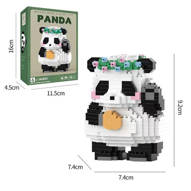 Panda doll building block toys micro-particle building block educational toys