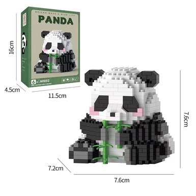 Panda doll building block toys micro-particle building block educational toys