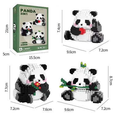 Panda doll building block toys micro-particle building block educational toys