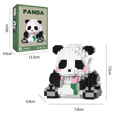 Panda doll building block toys micro-particle building block educational toys