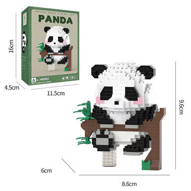 Panda doll building block toys micro-particle building block educational toys