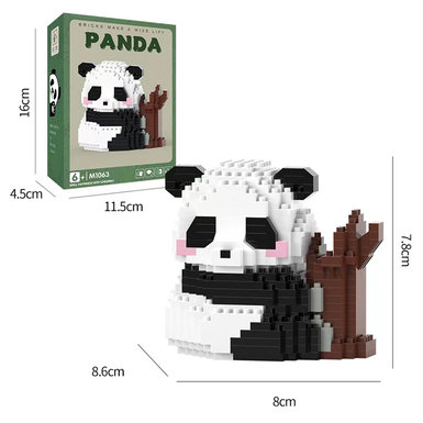 Panda doll building blocks toys, micro-particle building blocks, educational toys