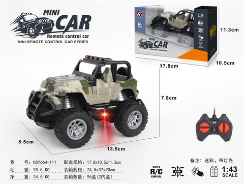 1:43 four-way Wrangler remote Control car Toy (uncovered camouflage) window box (no electricity package)