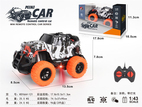 1:43 four-way frame off-road vehicle remote control car toy window box (no electric package)