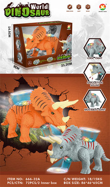 Simulated triceratops electric toys (simulated dinosaur calls, colorful lights)