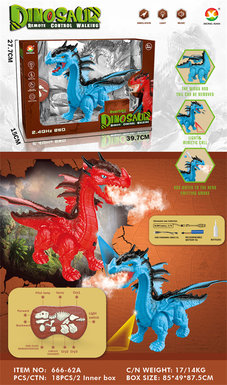 8 2.4G remote control spray magic dragon toys remote control toys (simulated dinosaur calls, colorful lights)