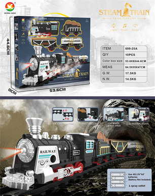 Classical steam electric rail train electric toys (lighting, simulated sound)