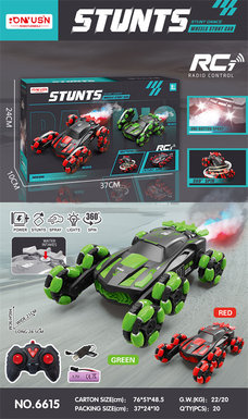Six-wheel stunt car remote control car toy