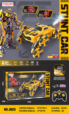 Transformers spray six-wheel stunt car remote control car toy