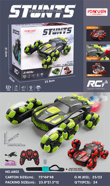 Six-wheel remote-controlled stunt car toy remote-controlled car toy