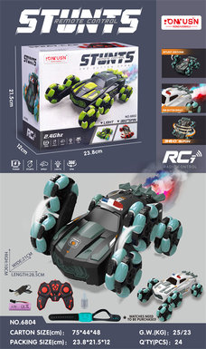 Remote control stunt cop six-wheeled toy remote control car toy