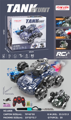 Six-wheel remote control stunt tank water bomb vehicle toy remote control vehicle toy (metallic style)