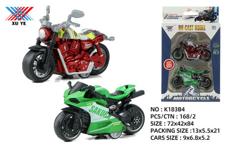 1:36 alloy return motorcycle Harley Dukadi (2 boxes) alloy car toy return toy