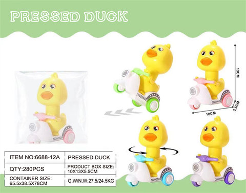 Press the little yellow duck press the toy