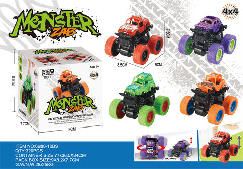 Dual inertia stunt off-road vehicle inertia toy