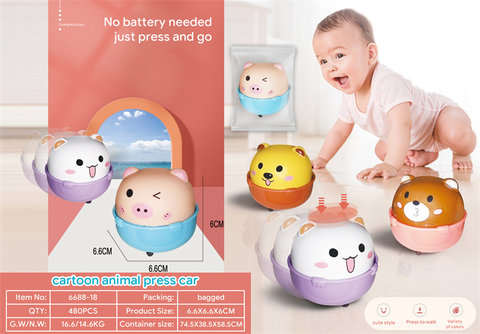 Cartoon press animal cart press toy