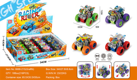 Graffiti Double Inertia Stunt Motorcycle Inertia Toys (Pack of 12)