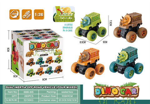 Triceratops double inertia stunt off-road vehicle inertia toy