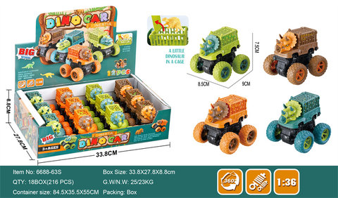 Double inertia stunt Triceratops (12 packs) inertia toy