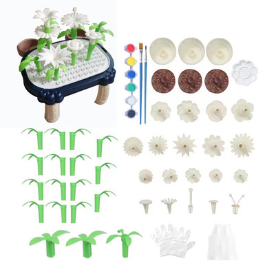6-in-1 multi-functional 3D color flower arrangement fishing table / large particle bottom plate small block table / study table / sand / painting / small dining table