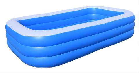 180cm three-ring flat-bottomed blue and white swimming pool
