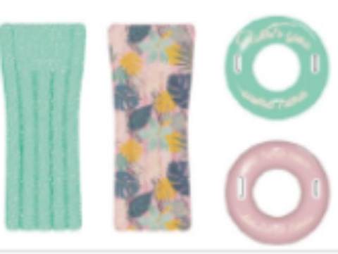 Swimming four-piece set 2 floating rafts +2 swimming rings