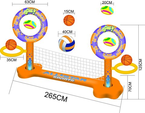 3-in-1 water inflatable volleyball stand