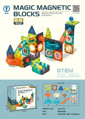 Magic Magnetic Park Educational Building Blocks Toy (Magnetic Ball Track Building Blocks) 66pcs