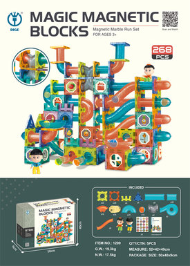 Magic magnetic park puzzle building block toy (magnetic ball track building block) 268pcs