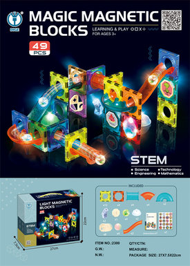 Magic Magnetic Park Educational Building Blocks Toy (Magnetic Light Ball Track Building Blocks) 49pcs