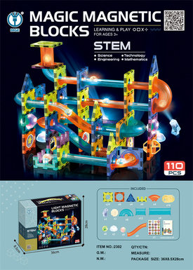 Magic Magnetic Park Educational Building Blocks Toy (Magnetic Light Ball Track Building Blocks) 110pcs